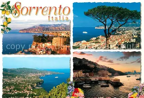 AK / Ansichtskarte Sorrento_Campania Fliegeraufnahme Hafen Panoramen Sorrento Campania