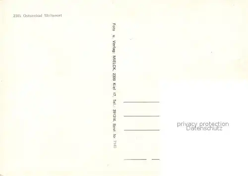 AK / Ansichtskarte Moeltenort Hafen Strand Segelboot Denkmal Moeltenort