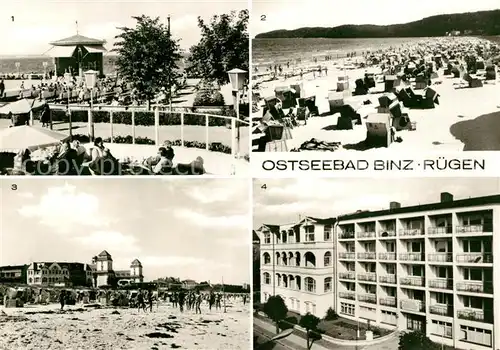 AK / Ansichtskarte Binz_Ruegen Strandpromenade Strand Kulturhaus Haus der Stahlwerker  Binz_Ruegen