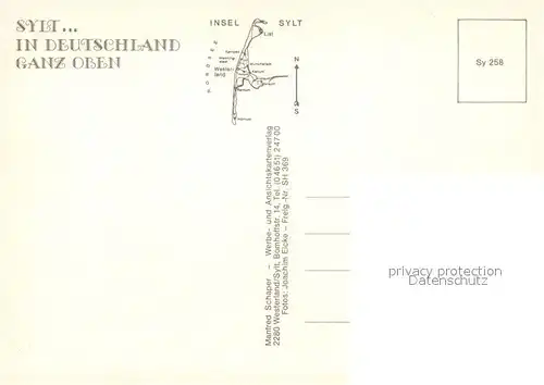 AK / Ansichtskarte Insel_Sylt Fliegeraufnahme 1969 1989 Insel_Sylt