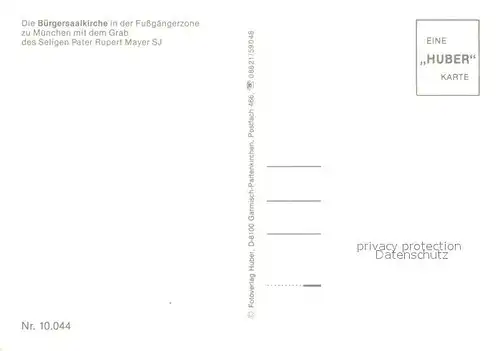 AK / Ansichtskarte Muenchen Buergersaalkirche Fussgaengerzone Grab Pater Rupert Mayer  Muenchen