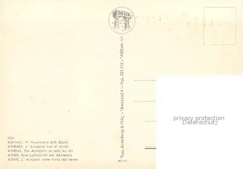 AK / Ansichtskarte Athen Fliegeraufnahme Akropolis Athen