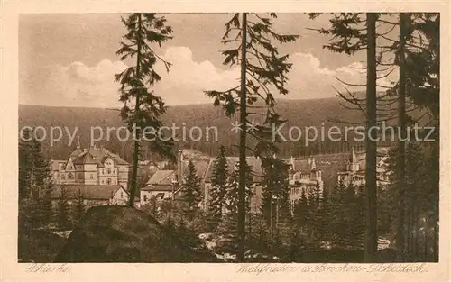 AK / Ansichtskarte Schierke_Harz Waldfrieden und Brocken Scheideck Schierke Harz