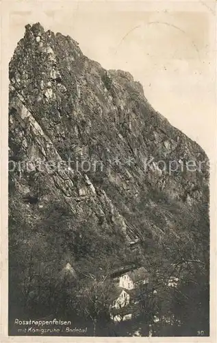 AK / Ansichtskarte Bodetal_Harz Rosstrappenfelsen mit Koenigsruhe Bodetal Harz