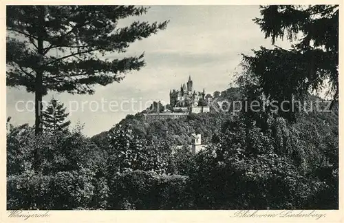 AK / Ansichtskarte Wernigerode_Harz Schloss vom Lindenberg Wernigerode Harz
