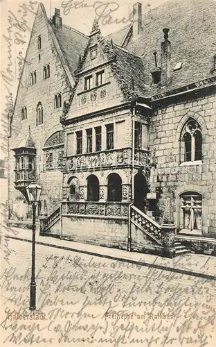 AK / Ansichtskarte Halberstadt Freitreppe am Rathaus Halberstadt