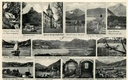 AK / Ansichtskarte Tegernsee Panorama mit Ortschaften rund um den See Tegernsee