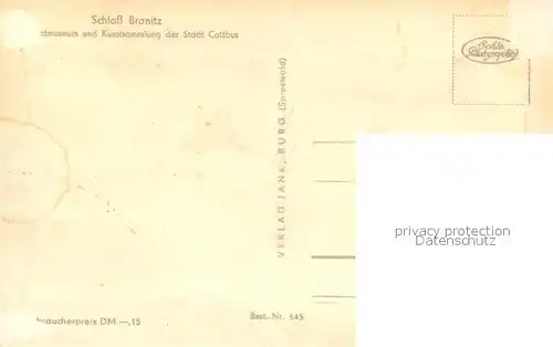 AK / Ansichtskarte Branitz_Cottbus  Schloss Branitz Heimatmuseum Branitz Cottbus 