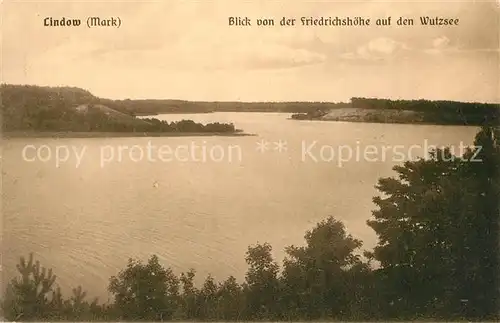 AK / Ansichtskarte Lindow_Mark Blick von der Friedrichshoehe auf den Wutzsee Lindow Mark
