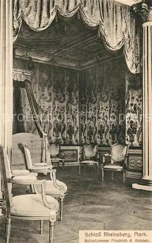 AK / Ansichtskarte Rheinsberg Schloss Schlafzimmer Friedrich des Grossen Rheinsberg
