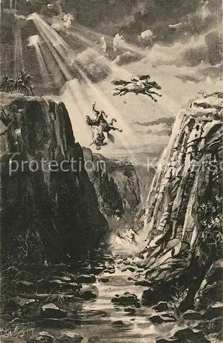 AK / Ansichtskarte Bodetal_Harz Die Sage von der Rosstrappe Bodetal Harz