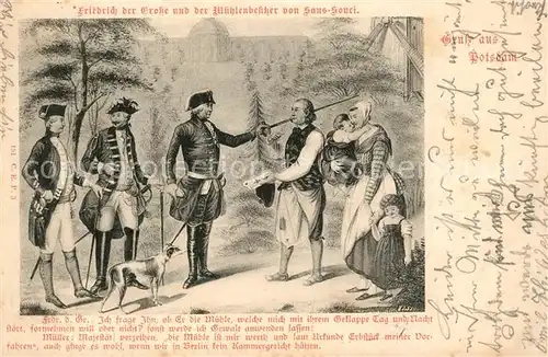 AK / Ansichtskarte Potsdam Friedrich der Grosse und der Muehlenbesitzer von Sanssouci Gemaelde Potsdam