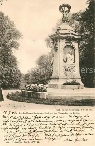 AK / Ansichtskarte Berlin Haydn Mozart Beethoven Denkmal im Tiergarten Berlin