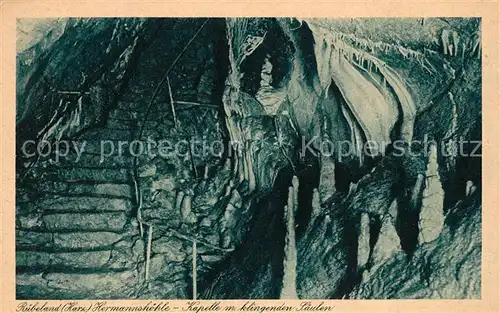 AK / Ansichtskarte Ruebeland_Harz Hermannshoehle Kapelle mit klingenden Saeulen Ruebeland_Harz