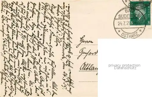 AK / Ansichtskarte Bad_Suderode Schwedderberg mit Preussenturm Bad_Suderode