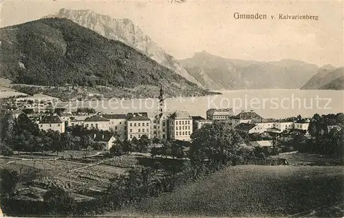 AK / Ansichtskarte Gmunden_Salzkammergut Blick vom Kalvarienberg Gmunden Salzkammergut