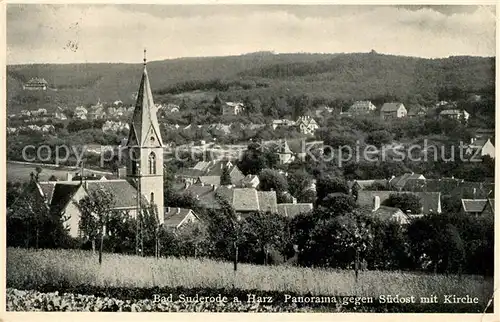 AK / Ansichtskarte Bad_Suderode Panorama mit Kirche Bad_Suderode