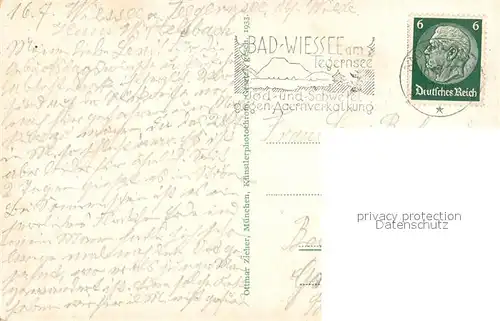 AK / Ansichtskarte Bad_Wiessee am Tegernsee mit Baumgarten Brecherspitze Wallberg Setzberg Bad_Wiessee