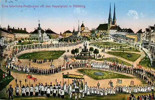 AK / Ansichtskarte Altoetting Prozession um den Kapellplatz  Altoetting