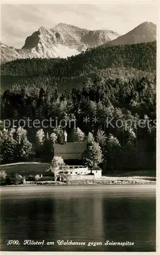 AK / Ansichtskarte Walchensee Kloesterl mit Soiernspitze Walchensee