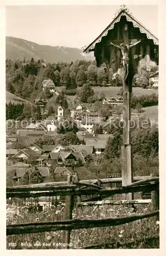 AK / Ansichtskarte Bad_Kohlgrub Ortsansicht mit Wegekreuz Bad_Kohlgrub