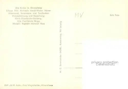 AK / Ansichtskarte Ahrenshoop_Ostseebad Kirche Inneres Details Ahrenshoop_Ostseebad