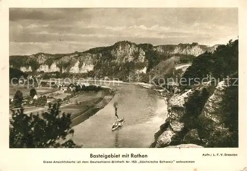 AK / Ansichtskarte Rathen_Saechsische Schweiz Basteigebiet Elbepartie Rathen Saechsische Schweiz