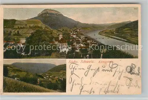 AK / Ansichtskarte Koenigstein_Saechsische_Schweiz Panorama Koenigstein_Saechsische