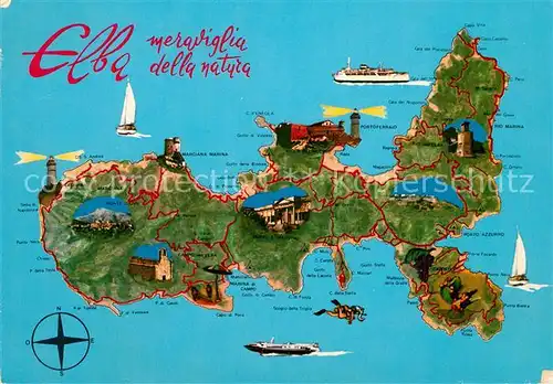 AK / Ansichtskarte Isola_d_Elba Lageplan Isola_d_Elba