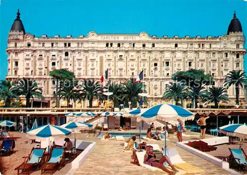 AK / Ansichtskarte Cannes_Alpes Maritimes Hotel Carlton Strand Cannes Alpes Maritimes