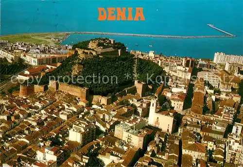 AK / Ansichtskarte Denia Fliegeraufnahme Pueblo Castillo Denia