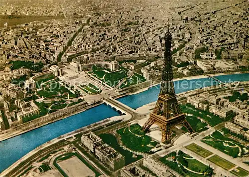 AK / Ansichtskarte Paris Fliegeraufnahme Eiffelturm  Paris