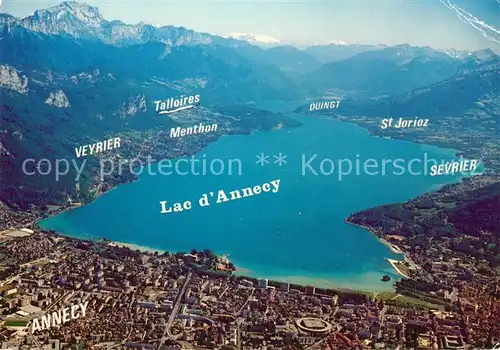 AK / Ansichtskarte Annecy_Haute Savoie Fliegeraufnahme Le Lac Annecy Haute Savoie