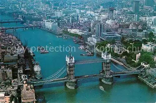 AK / Ansichtskarte London Fliegeraufnahme Tower Bridge City London