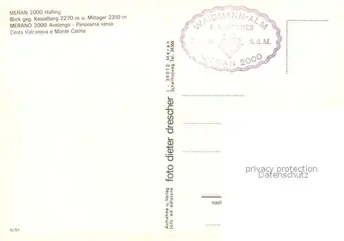 AK / Ansichtskarte Meran_Merano Kesselberg Monte Catino Meran Merano