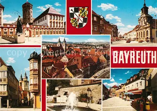 AK / Ansichtskarte Bayreuth Fliegeraufnahme Brunnen Ortspartien Bayreuth