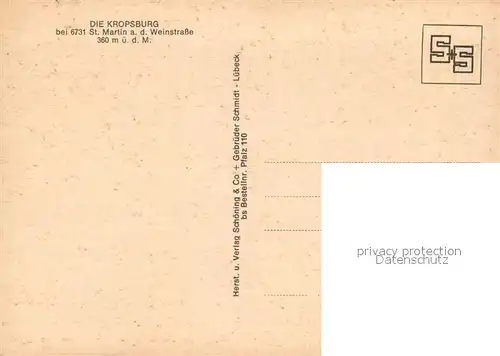 AK / Ansichtskarte St_Martin_Rheinpfalz Kropsburg St_Martin_Rheinpfalz