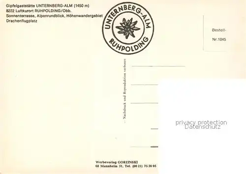 AK / Ansichtskarte Ruhpolding Unternberg Sesselbahn Ruhpolding