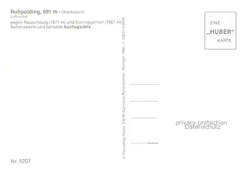 AK / Ansichtskarte Ruhpolding Salzburg Berchtesgaden Ramsau Bad Reichenhall Koenigssee Reit im Winkel Schloss Herrenchiemsee Ruhpolding