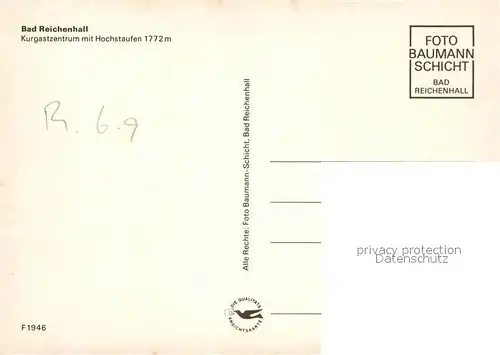 AK / Ansichtskarte Bad_Reichenhall Kurgastzentrum mit Hochstaufen Bad_Reichenhall
