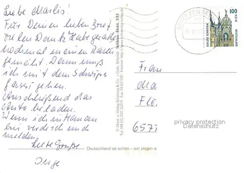 AK / Ansichtskarte Schleswig_Holstein Hafen Strand Reetdachhaeuser Windmuehle Kuehe Schafe Schleswig_Holstein