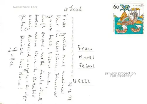 AK / Ansichtskarte Insel_Foehr Wrixumer Muehle Landungsbruecke Friesenhaeuser Suedstrand Wyk Insel_Foehr