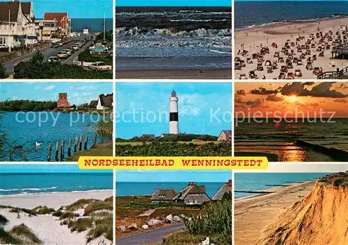 AK / Ansichtskarte Wenningstedt_Sylt Leuchtturm Strand  Wenningstedt_Sylt