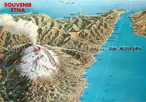 AK / Ansichtskarte Etna Panoramakarte Vulkan Etna