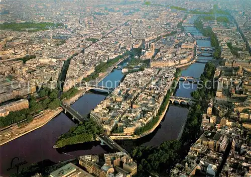 AK / Ansichtskarte Paris Fliegeraufnahme La Seine et ses ponts Ile de la Cite Paris