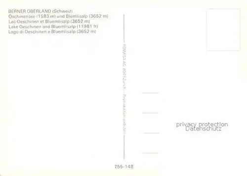 AK / Ansichtskarte Bluemlisalp_BE Oschinensee  Bluemlisalp BE