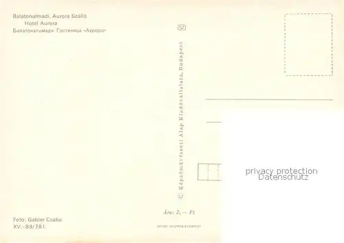 AK / Ansichtskarte Balatonfuered Hotel Aurora Balatonfuered