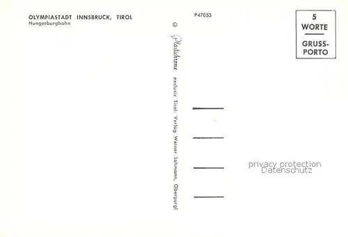 AK / Ansichtskarte Innsbruck Hungerburgbahn Innsbruck