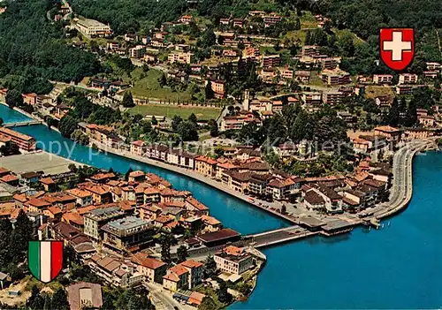 AK / Ansichtskarte Ponte_Tresa Fliegeraufnahme Ponte Tresa