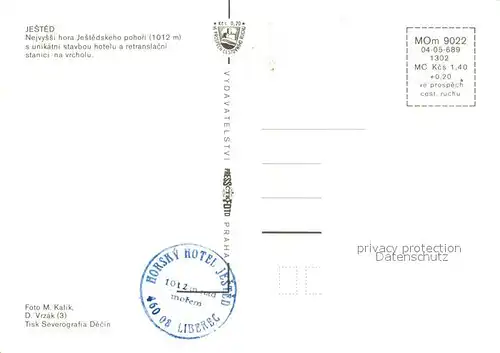 AK / Ansichtskarte Jested Horsky Hotel Jested